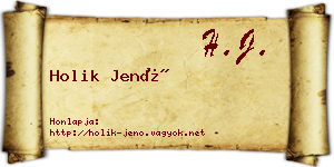 Holik Jenő névjegykártya