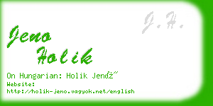 jeno holik business card